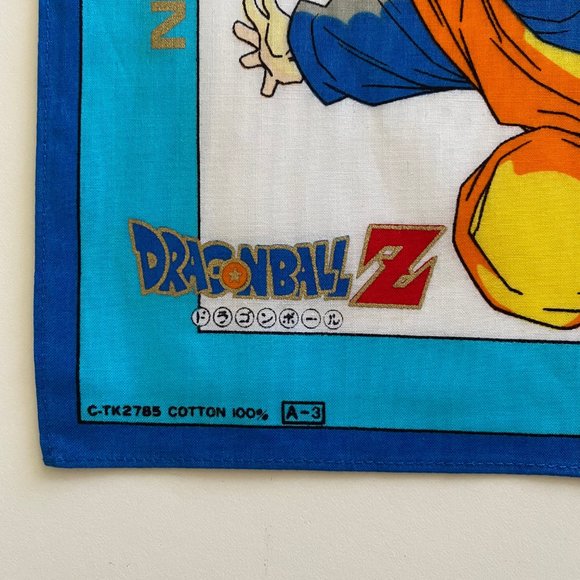 vintage 90s dragon ball z dbz handkerchief great saiyan new old stock - Picture 4 of 8